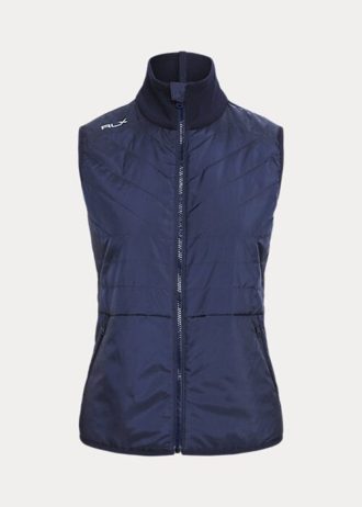 Gilet hybride matelassé à fermeture éclair intégrale bleu marine Ralph Lauren pour femme