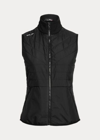 Gilet hybride noir à col montant et fermeture éclair Ralph Lauren pour femme