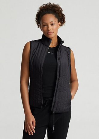 Gilet hybride Ralph Lauren noir à fermeture éclair intégrale pour femme