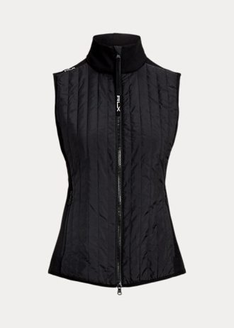 Gilet hybride Ralph Lauren noir à fermeture éclair intégrale pour femme