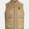 Gilet matelassé déperlant kaki Ralph Lauren pour homme Gilet matelassé déperlant kaki Ralph Lauren pour homme