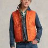 Gilet matelassé déperlant orange Ralph Lauren pour homme