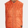 Gilet matelassé déperlant orange Ralph Lauren pour homme