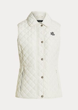 Gilet matelassé en losanges Ralph Lauren crème pour femme