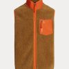 Gilet polaire à poils collés Ralph Lauren marron pour homme Gilet polaire à poils collés Ralph Lauren marron pour homme