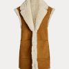 Gilet réversible en peau lainée kaki Ralph Lauren pour femme Gilet réversible en peau lainée kaki Ralph Lauren pour femme
