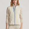 Gilet sans manches entièrement zippé en tissu éponge Ralph Lauren crème pour femme Gilet sans manches entièrement zippé en tissu éponge Ralph Lauren crème pour femme