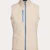 Gilet sans manches entièrement zippé en tissu éponge Ralph Lauren crème pour femme Gilet sans manches entièrement zippé en tissu éponge Ralph Lauren crème pour femme