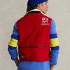 Gilet utilitaire déperlant rouge Ralph Lauren pour homme Gilet utilitaire déperlant rouge Ralph Lauren pour homme