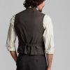 Gilets gris en soie et lin à carreaux Ralph Lauren pour homme Gilets gris en soie et lin à carreaux Ralph Lauren pour homme