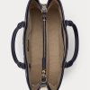 Grand sac cartable Hanna en cuir à imprimé corde nautique pour femme Ralph Lauren Crosshatch