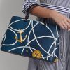 Grand sac cartable Hanna en cuir à imprimé corde nautique pour femme Ralph Lauren Crosshatch