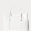 Grand sac cartable Marcy en cuir gaufré blanc pour femme Ralph Lauren