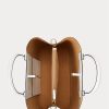 Grand sac cartable Marcy en cuir gaufré blanc pour femme Ralph Lauren