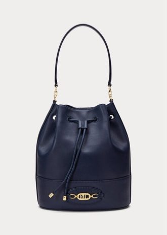 Grand sac à main Andie en cuir bleu marine raffiné pour femme Ralph Lauren