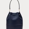 Grand sac à main Andie en cuir bleu marine raffiné pour femme Ralph Lauren Grand sac à main Andie en cuir bleu marine raffiné pour femme Ralph Lauren