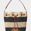 Grand sac à main Andie en paille Ralph Lauren pour femme, naturel/noir/bronzé Lauren