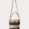 Grand sac à main Andie en paille Ralph Lauren pour femme, naturel/noir/bronzé Lauren