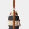 Grand sac à main Andie en paille Ralph Lauren pour femme, naturel/noir/bronzé Lauren