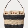 Grand sac à main Andie en paille Ralph Lauren pour femme, naturel/noir/bronzé Lauren