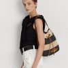 Grand sac à main Andie en paille Ralph Lauren pour femme, naturel/noir/bronzé Lauren