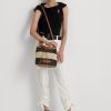 Grand sac à main Andie en paille Ralph Lauren pour femme, naturel/noir/bronzé Lauren