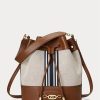 Grand sac à main Andie en toile Ralph Lauren pour femme, beige/bleu marine à rayures Grand sac à main Andie en toile Ralph Lauren pour femme, beige/bleu marine à rayures