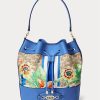 Grand sac à main Andie Ralph Lauren pour femme, kaki/bleu Nouvelle-Angleterre, monogramme Grand sac à main Andie Ralph Lauren pour femme, kaki/bleu Nouvelle-Angleterre, monogramme