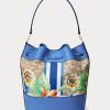 Grand sac à main Andie Ralph Lauren pour femme, kaki/bleu Nouvelle-Angleterre, monogramme Grand sac à main Andie Ralph Lauren pour femme, kaki/bleu Nouvelle-Angleterre, monogramme