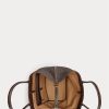 Grands sacs fourre-tout Bellport en paille et cuir Ralph Lauren pour femme en chocolat