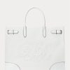 Grands sacs fourre-tout Devyn en toile à œillets Ralph Lauren pour femme, blanc/blanc Grands sacs fourre-tout Devyn en toile à œillets Ralph Lauren pour femme, blanc/blanc