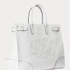 Grands sacs fourre-tout Devyn en toile à œillets Ralph Lauren pour femme, blanc/blanc Grands sacs fourre-tout Devyn en toile à œillets Ralph Lauren pour femme, blanc/blanc