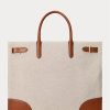 Grands sacs fourre-tout Devyn en toile Ralph Lauren pour femme, couleur vanille/lauren tan Grands sacs fourre-tout Devyn en toile Ralph Lauren pour femme, couleur vanille/lauren tan
