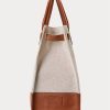 Grands sacs fourre-tout Devyn en toile Ralph Lauren pour femme, couleur vanille/lauren tan Grands sacs fourre-tout Devyn en toile Ralph Lauren pour femme, couleur vanille/lauren tan