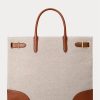 Grands sacs fourre-tout Devyn en toile Ralph Lauren pour femme, couleur vanille/lauren tan Grands sacs fourre-tout Devyn en toile Ralph Lauren pour femme, couleur vanille/lauren tan