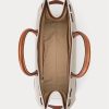 Grands sacs fourre-tout Devyn en toile Ralph Lauren pour femme, couleur vanille/lauren tan Grands sacs fourre-tout Devyn en toile Ralph Lauren pour femme, couleur vanille/lauren tan