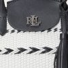 Grands sacs fourre-tout Perri en cuir tissé à motif géométrique Ralph Lauren noir/blanc neige pour femme