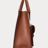 Grands sacs fourre-tout Symone en toile Ralph Lauren Tan/Navy pour femme Grands sacs fourre-tout Symone en toile Ralph Lauren Tan/Navy pour femme