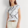 Hauts blancs en coton mélangé à imprimé logo Ralph Lauren pour femme