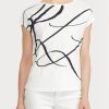 Hauts blancs en coton mélangé à imprimé logo Ralph Lauren pour femme