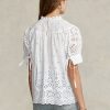 Hauts blancs en coton à œillets brodés Ralph Lauren pour femme