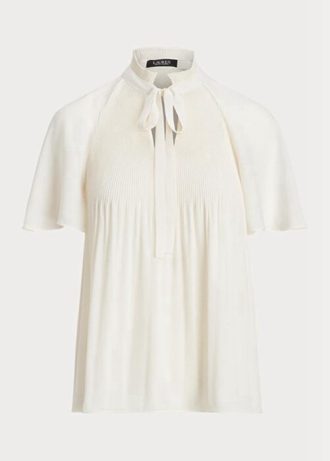 Hauts blancs en georgette plissée Ralph Lauren pour femmes