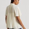 Hauts blancs en georgette plissée Ralph Lauren pour femmes