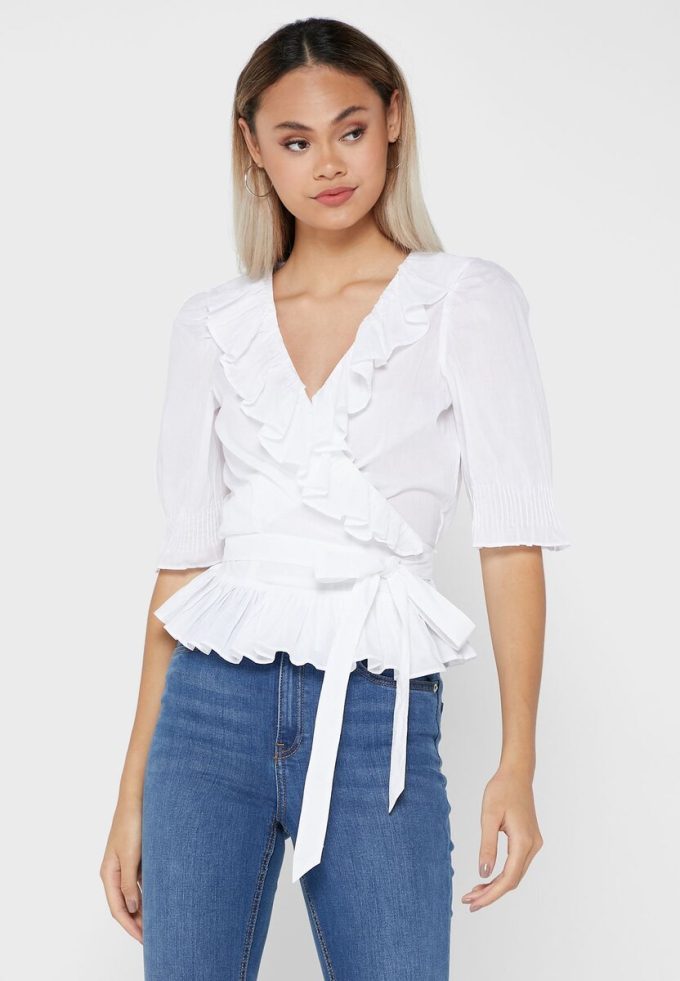 Hauts blancs à volants Ralph Lauren pour femmes