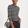 Hauts boutonnés rayés noirs et blancs pour femmes Ralph Lauren