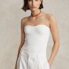 Hauts bustiers blancs en maille côtelée Ralph Lauren pour femmes