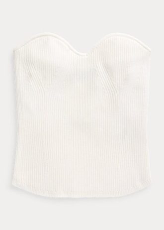 Hauts bustiers blancs en maille côtelée Ralph Lauren pour femmes