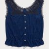 Hauts caraco bleus à bordure crochetée indigo Ralph Lauren pour femme Hauts caraco bleus à bordure crochetée indigo Ralph Lauren pour femme