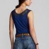 Hauts caraco bleus à bordure crochetée indigo Ralph Lauren pour femme Hauts caraco bleus à bordure crochetée indigo Ralph Lauren pour femme