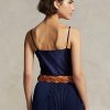 Hauts caraco en soie bleu marine Ralph Lauren pour femme